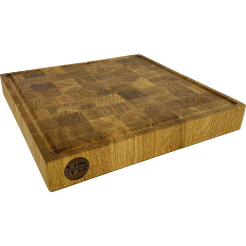 Butcher block 49 x 33 cm VD8 Eiken Kopshout hakblok met sapgoot