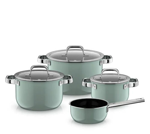 Pannenset 4 dlg Fusiontec 2.0 WMF pastel groen