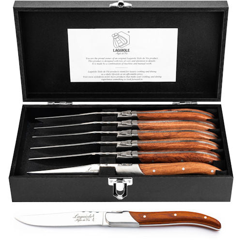 Steakmessenset Luxury Laguiole rozenhout